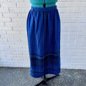 Vintage 70s blue plaid wool skirt